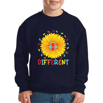 Different Sunflower Autism Awareness Month Sunflower Puzzle Acceptance Autism Support Kids Jumper