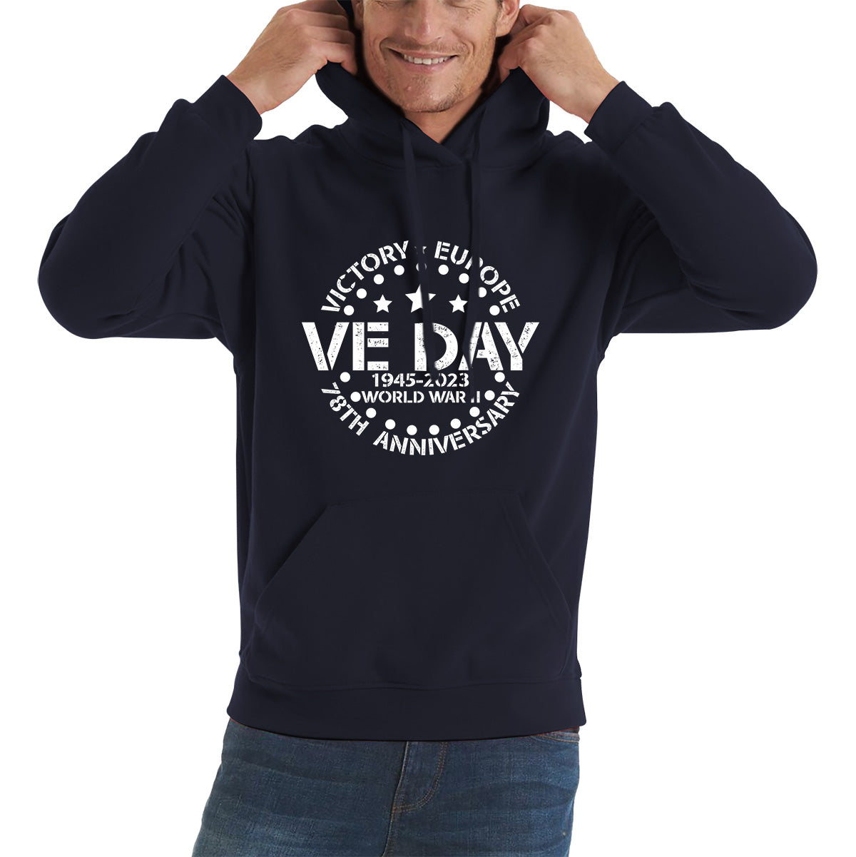 Victory In Europe VE Day 1945-2023 78th Anniversary Armed Forces Victory Day Remembrance Day Unisex Hoodie