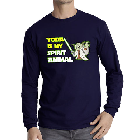 Yoda Is My Spirit Animal Yoda Legendary Jedi Master Disney Star Wars Day 46th Anniversary Long Sleeve T Shirt