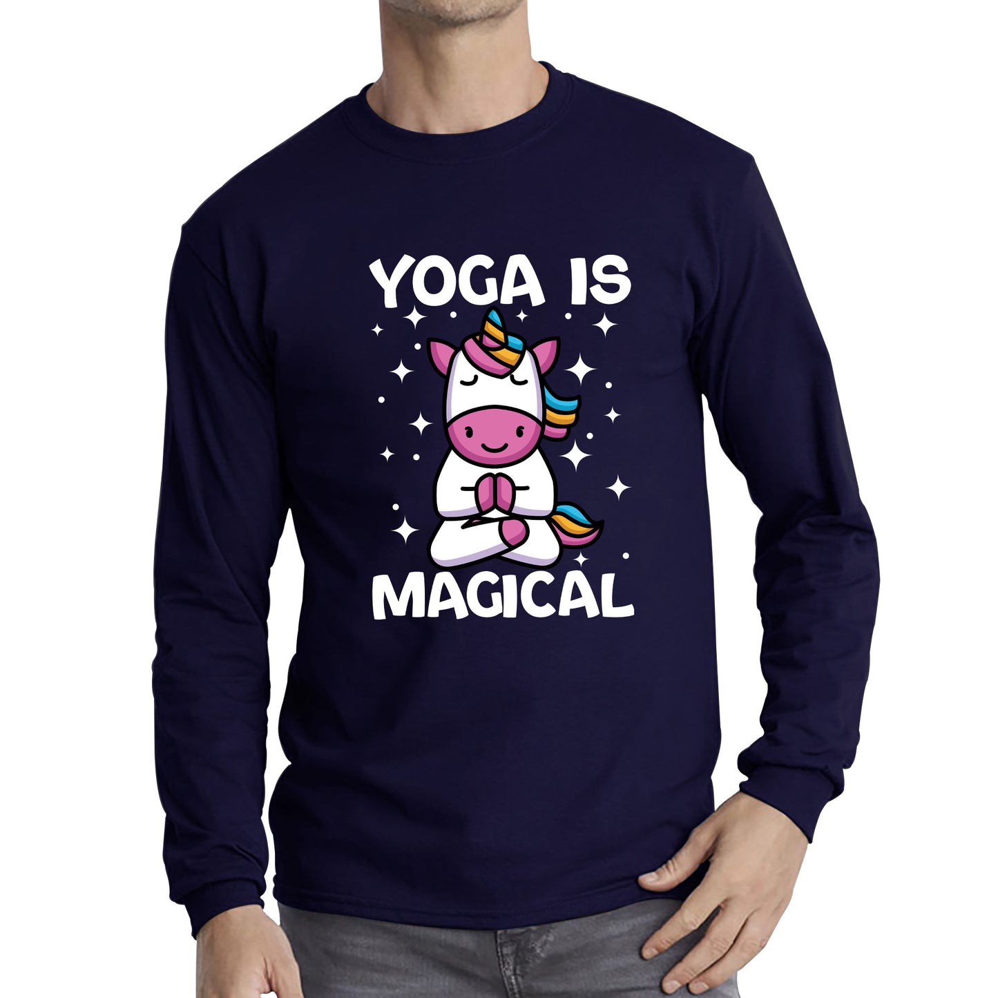 Namaste Unicorn Yoga Is Magical Unicorn Meditation Fitness Unicorn Lovers Yogi Gift Long Sleeve T Shirt