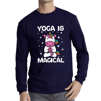 Namaste Unicorn Yoga Is Magical Unicorn Meditation Fitness Unicorn Lovers Yogi Gift Long Sleeve T Shirt
