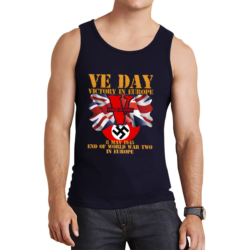 VE Day Victory In Europe End Of World War II Victory Day Armed Forces Veterans 8 May 78th Anniversary Tank Top