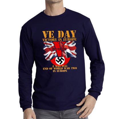 VE Day Victory In Europe End Of World War II Victory Day Armed Forces Veterans 8 May 78th Anniversary Long Sleeve T Shirt