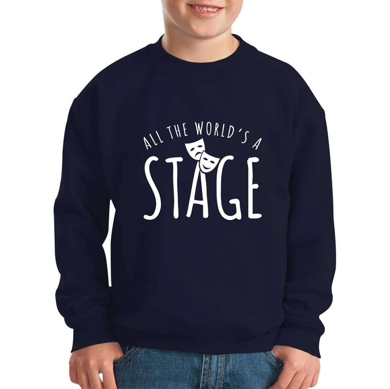 All The World’s A Stage By William Shakespeare Quote National Shakespeare Day Kids Jumper