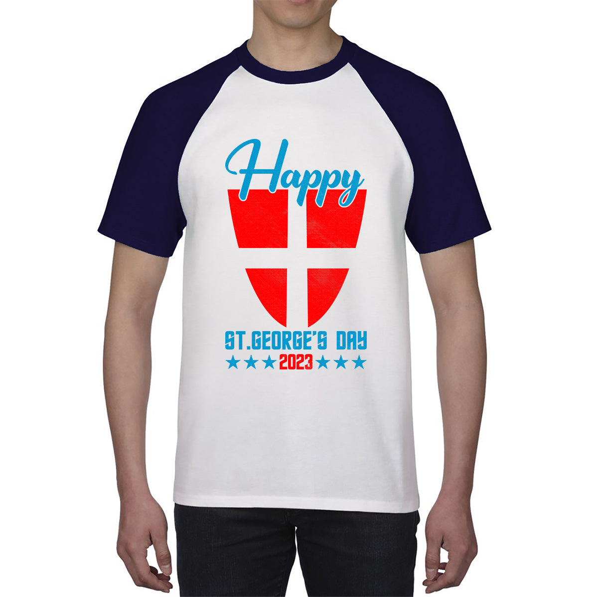 Happy St George's Day 2023 Saint George Cross Shield England Flag Religious Warriors St George Day Baseball T Shirt