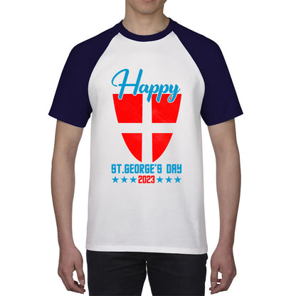 Happy St George's Day 2023 Saint George Cross Shield England Flag Religious Warriors St George Day Baseball T Shirt