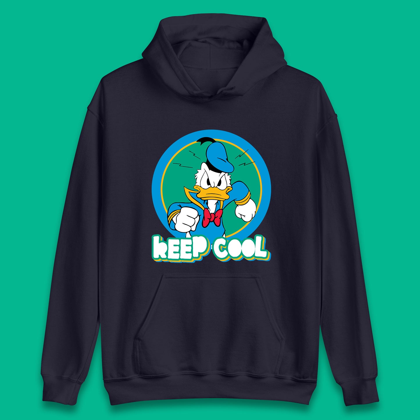 Keep Cool Donald Duck Animated Cartoon Character Angry Duck Disneyland Trip Disney Vacations Unisex Hoodie