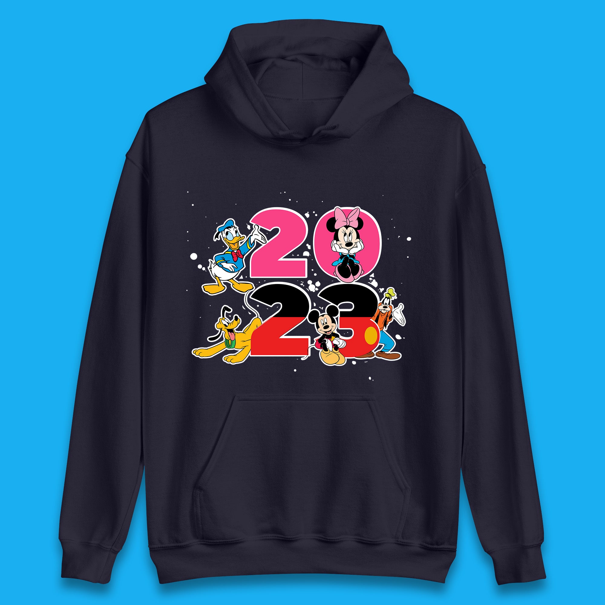 Disney Trip 2023 Disney Club Mickey Mouse Minnie Mouse Donald Duck Pluto Goofy Cartoon Characters Disney Vacation Unisex Hoodie