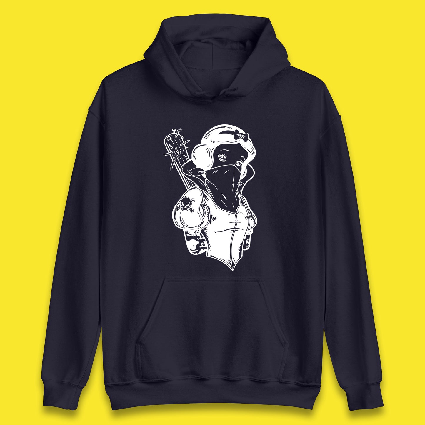 Not So Snow White Twisted Rock Parody Disney Princess Gangster Skull Tattoo Punk Princess Tattooed Emo Alice In A Jack Unisex Hoodie