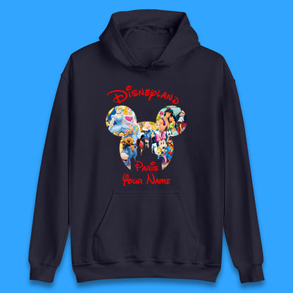 Personalised Disney Land Paris Mickey Minnie Mouse All Disney Characters Cartoons Magical Kingdom Disney Castle Disneyland Vacation Trip Unisex Hoodie