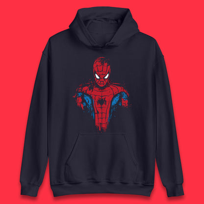 Spider-Man Distressed Portrait Marvel Comics Character Superhero Marvel Avengers Spiderman Unisex Hoodie