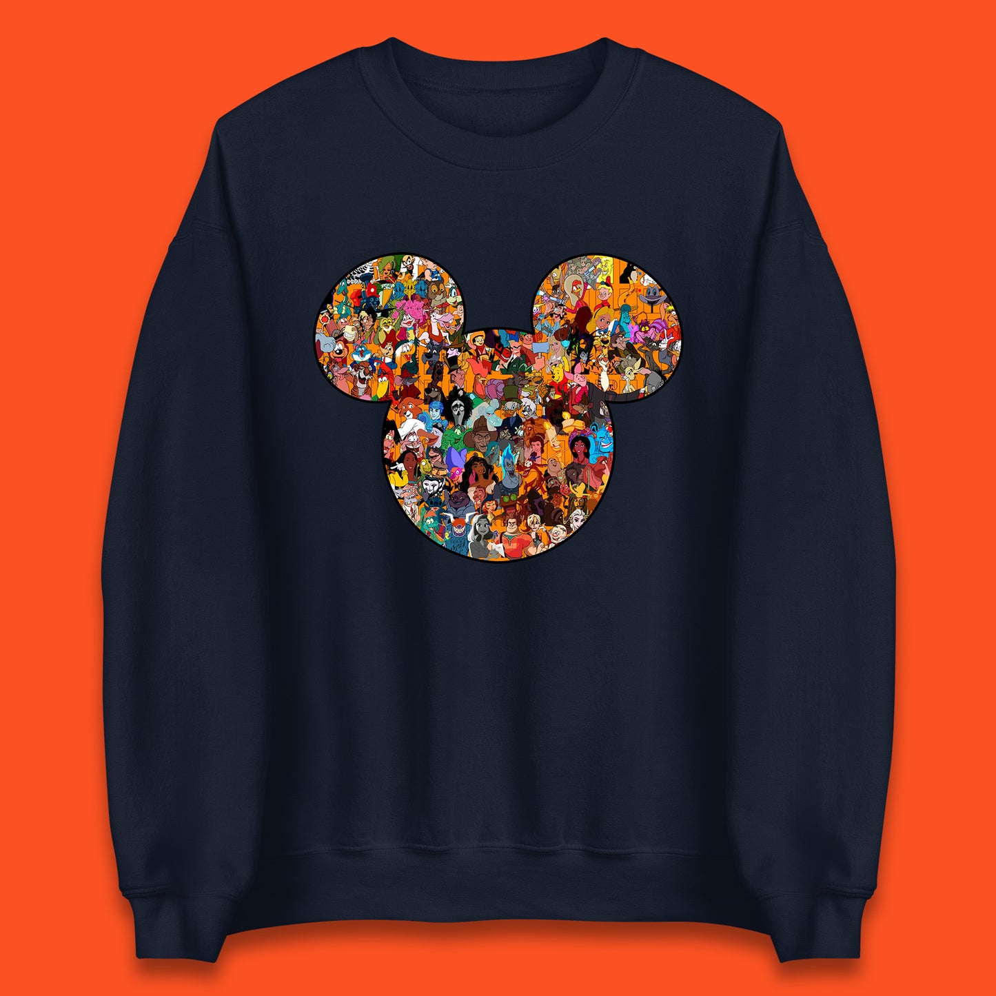 Disney Mickey Mouse Minnie Mouse Head All Disney Characters Together Disney Family Animated Cartoons Movies Characters Disney World Unisex Sweatshirt