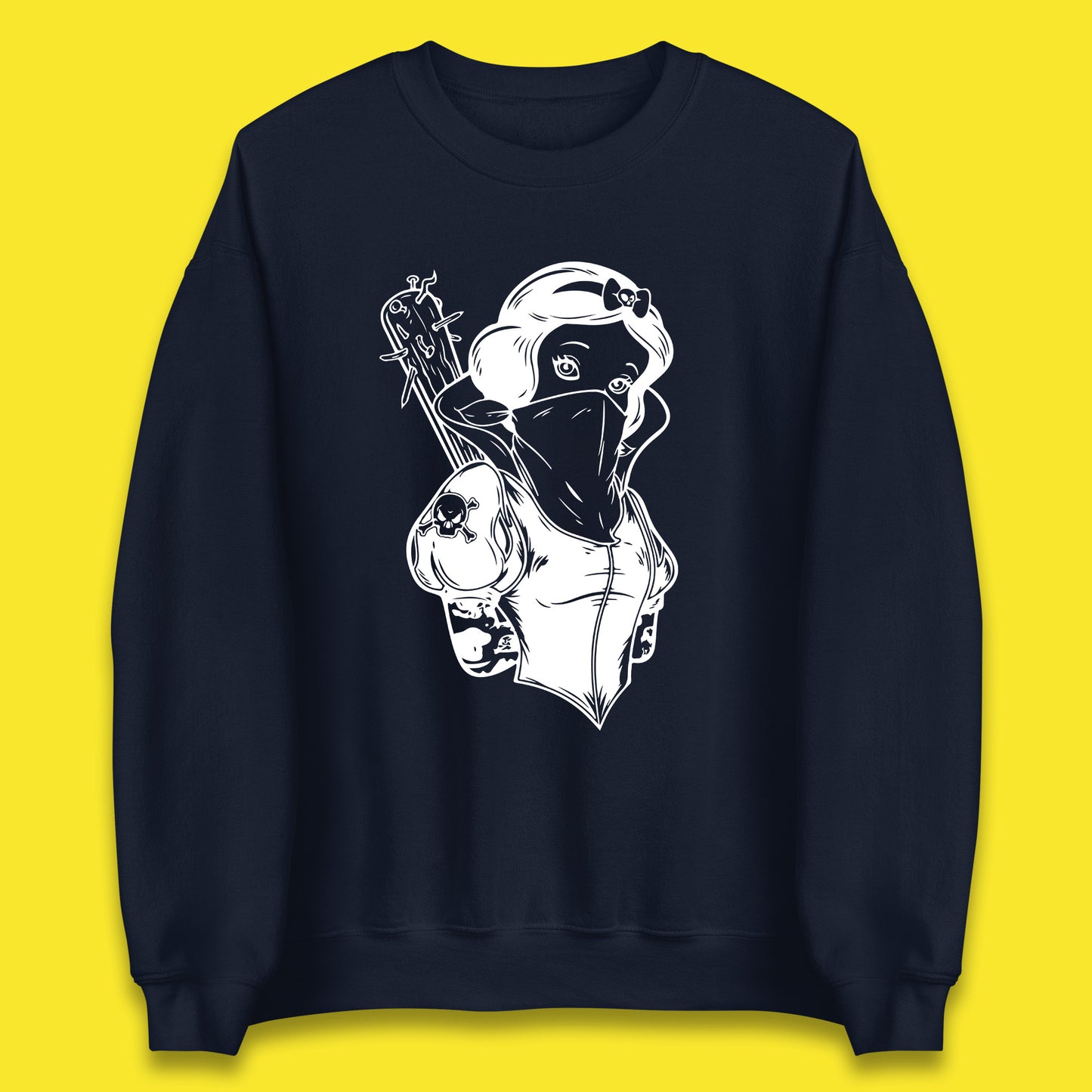 Not So Snow White Twisted Rock Parody Disney Princess Gangster Skull Tattoo Punk Princess Tattooed Emo Alice In A Jack Unisex Sweatshirt