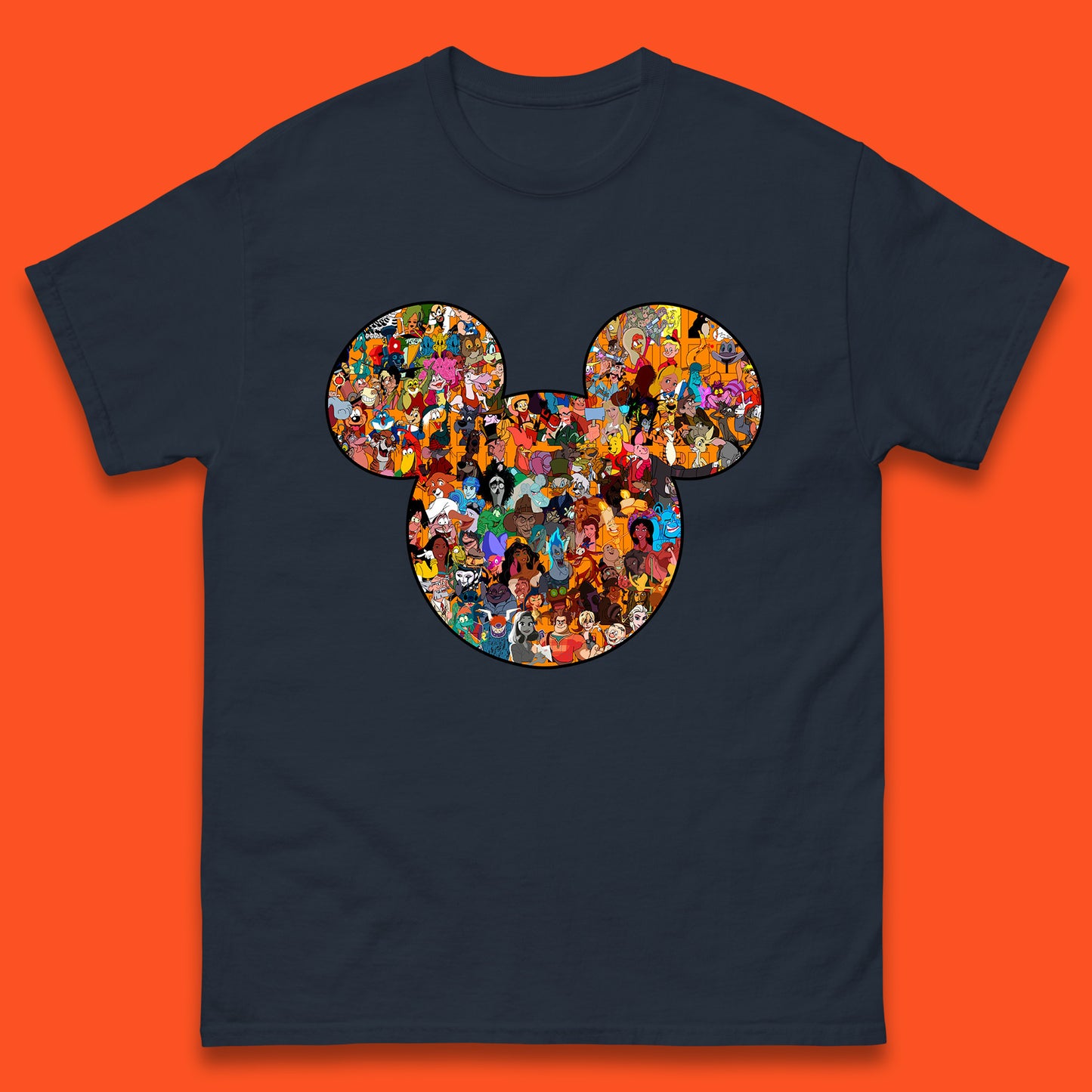Disney Mickey Mouse Minnie Mouse Head All Disney Characters Together Disney Family Animated Cartoons Movies Characters Disney World Mens Tee Top