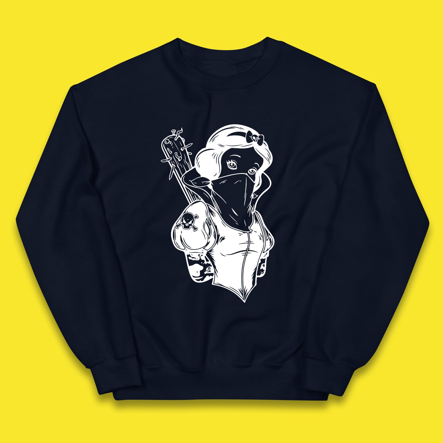 Not So Snow White Twisted Rock Parody Disney Princess Gangster Skull Tattoo Punk Princess Tattooed Emo Alice In A Jack Kids Jumper