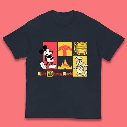Vintage Style Mickey Mouse And Donald Duck Walt Disney World Disney Castle Magic Kingdom Kids T Shirt