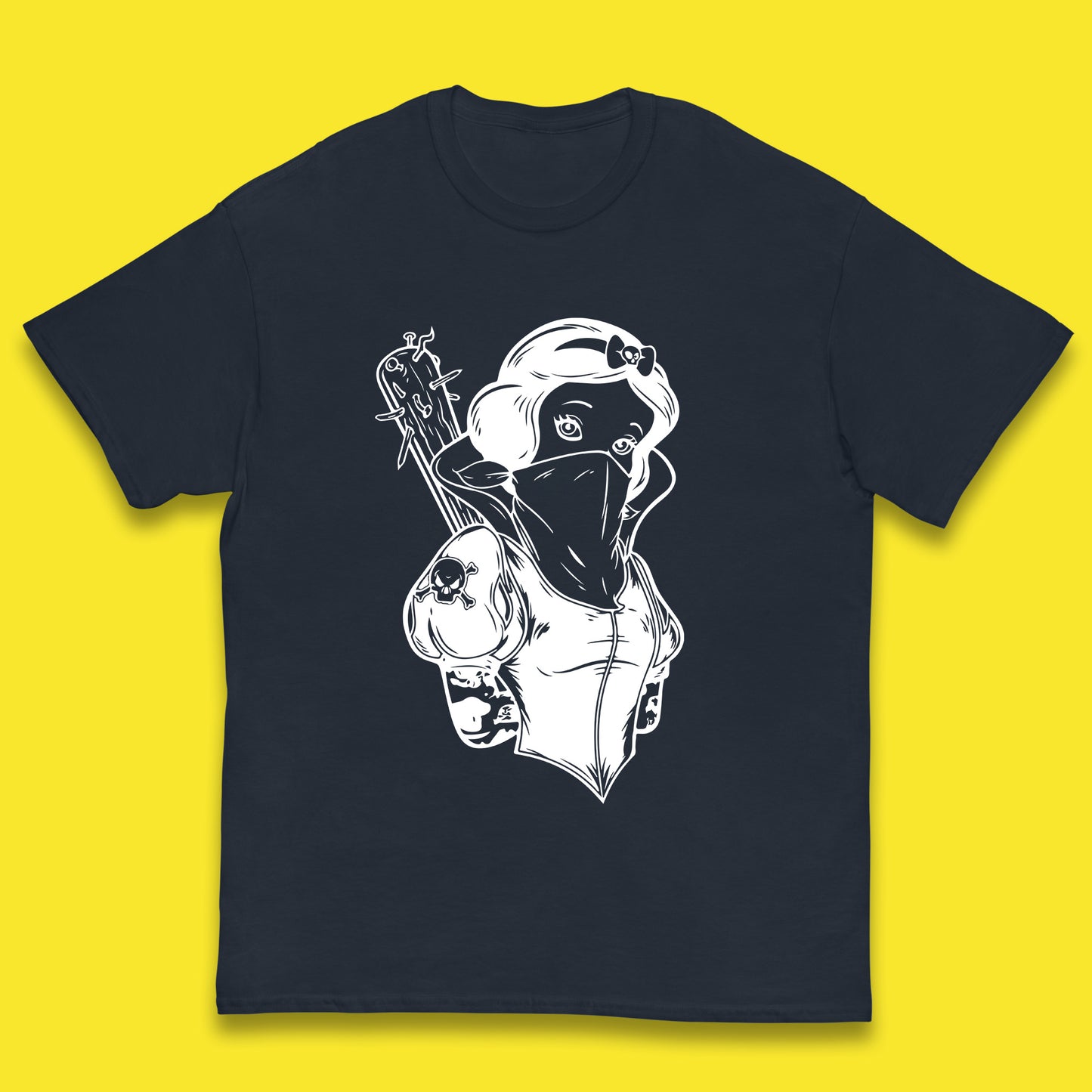 Not So Snow White Twisted Rock Parody Disney Princess Gangster Skull Tattoo Punk Princess Tattooed Emo Alice In A Jack Kids T Shirt