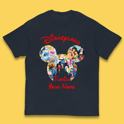 Personalised Disney Land Florida Mickey Minnie Mouse All Disney Characters Cartoons Magical Kingdom Disney Castle Disneyland Vacation Trip Kids T Shirt
