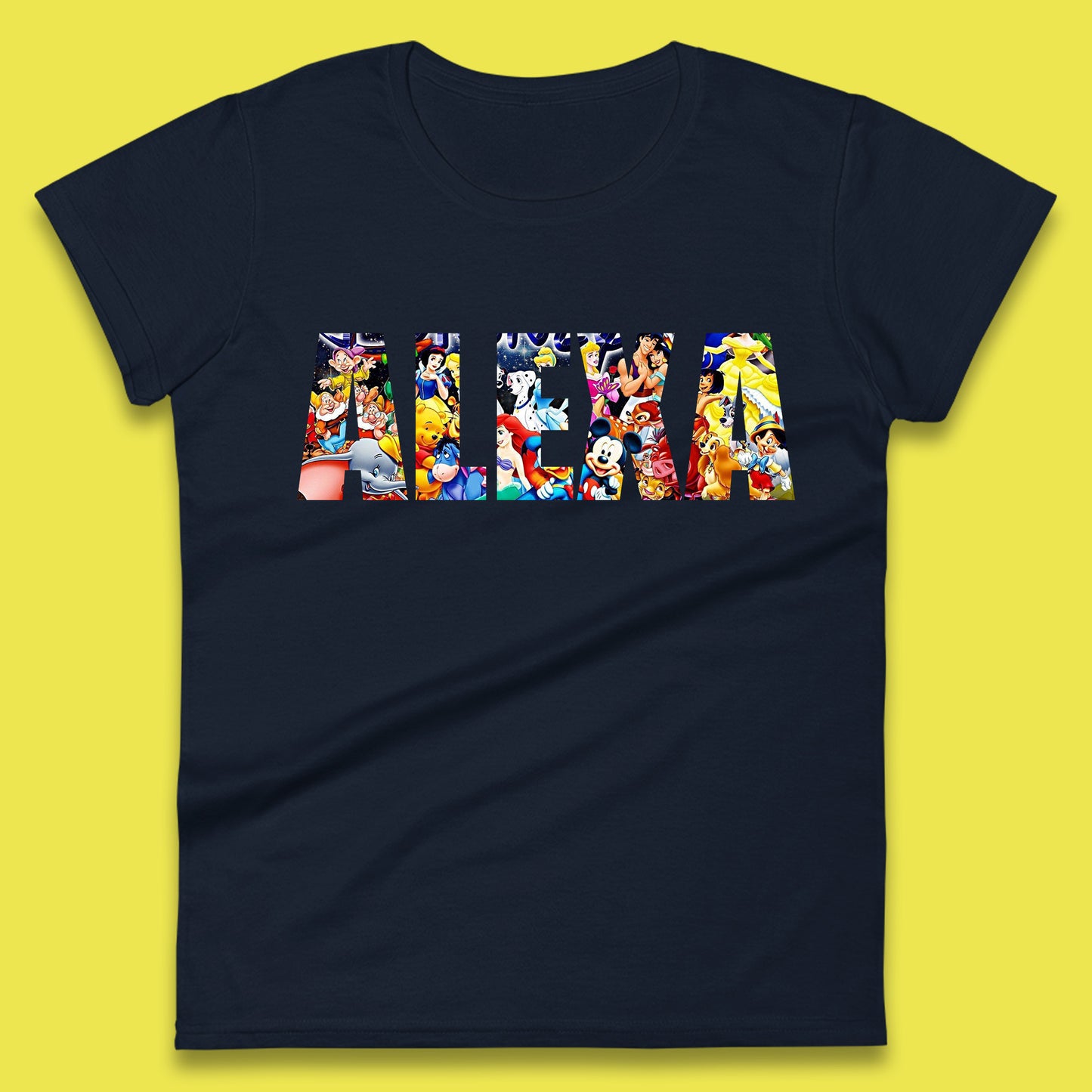 Personalised All Disney Fictional Characters Disney Family Animated Cartoons Movies Characters Disney World Womens Tee Top