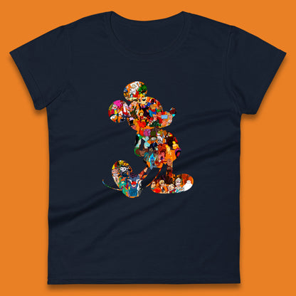 Disney Mickey Mouse Minnie Mouse All Disney Characters Together Disney Family Animated Cartoons Movies Characters Disney World Womens Tee Top
