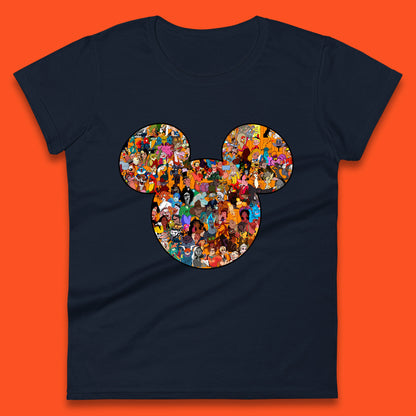 Disney Mickey Mouse Minnie Mouse Head All Disney Characters Together Disney Family Animated Cartoons Movies Characters Disney World Womens Tee Top