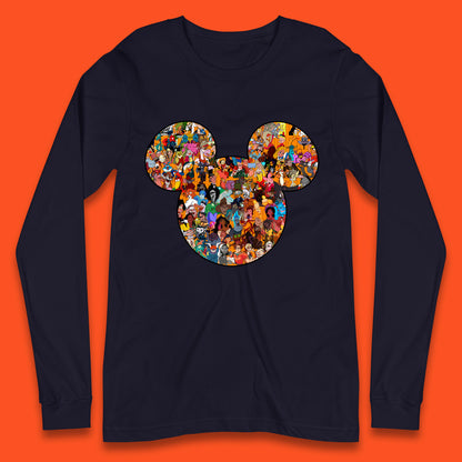Disney Mickey Mouse Minnie Mouse Head All Disney Characters Together Disney Family Animated Cartoons Movies Characters Disney World Long Sleeve T Shirt