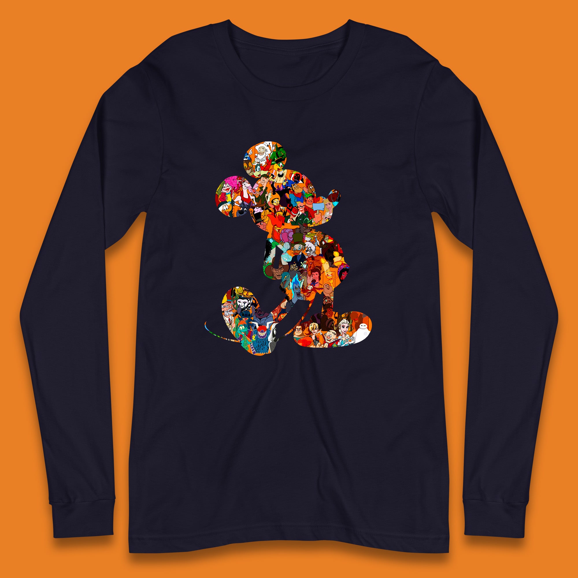 Disney Mickey Mouse Minnie Mouse All Disney Characters Together Disney Family Animated Cartoons Movies Characters Disney World Long Sleeve T Shirt