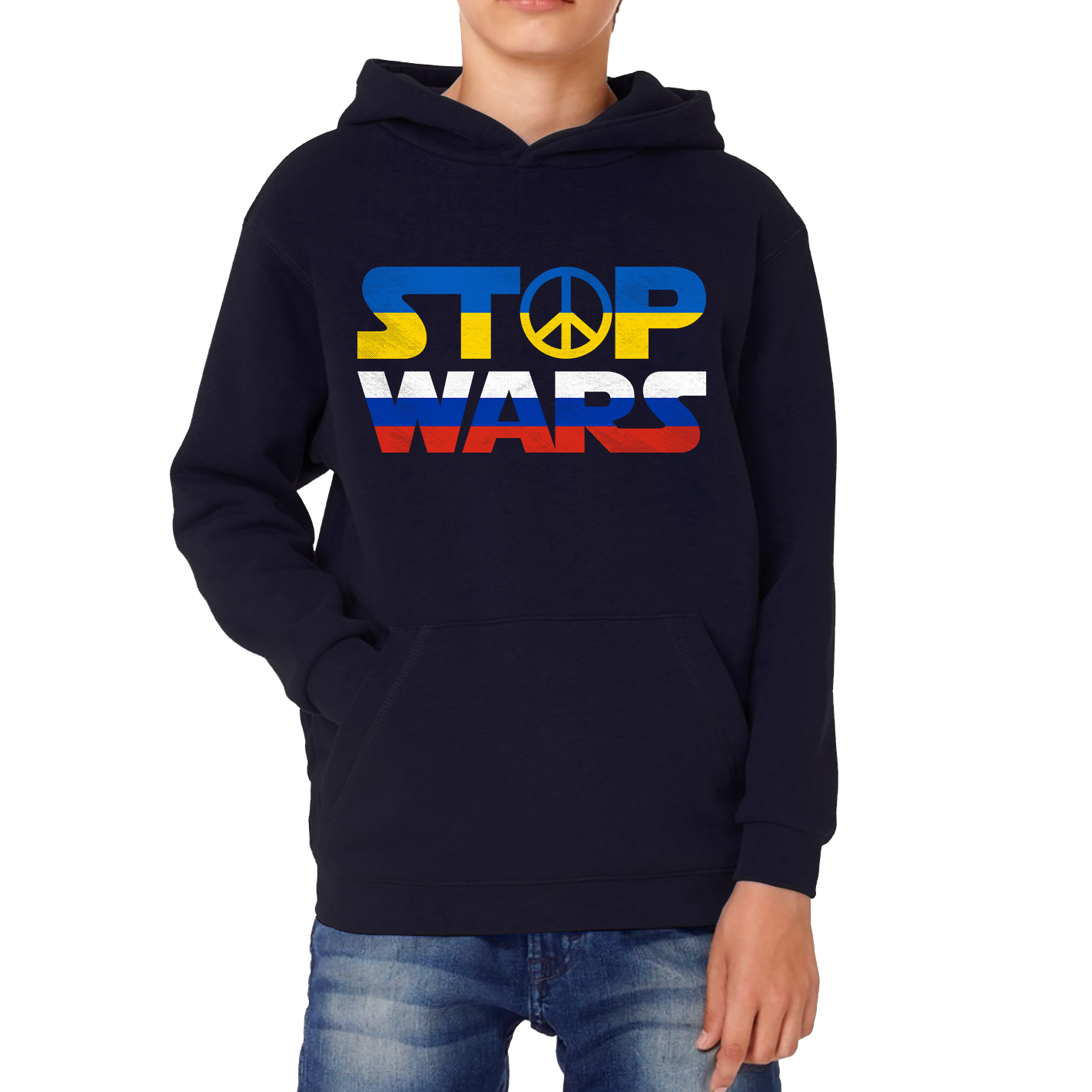 Stop Wars Russia And Ukraine Star Wars Spoof Kids Hoodie