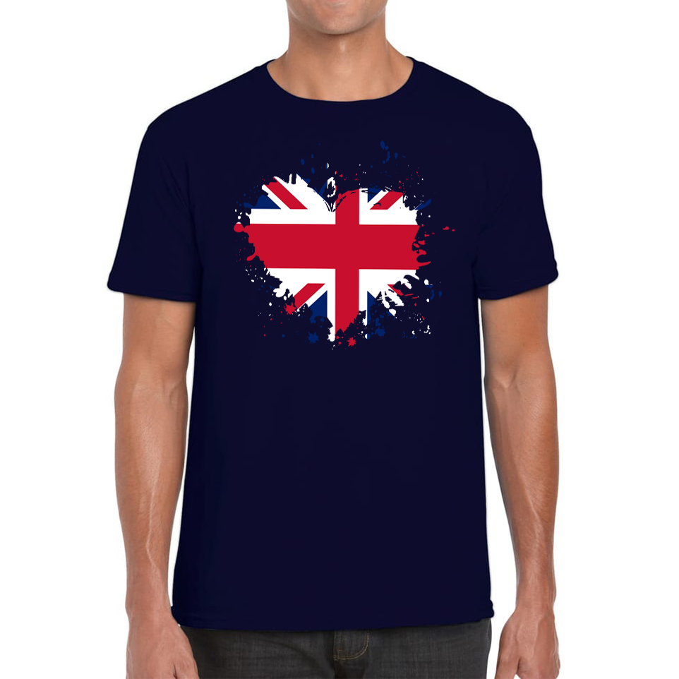 Union Jack Great Britain Heart Flag T Shirt