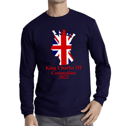 King Charles III Coronation 2023 United Kingdom King of England Royal Crown CR III His Majesty Long Sleeve T Shirt