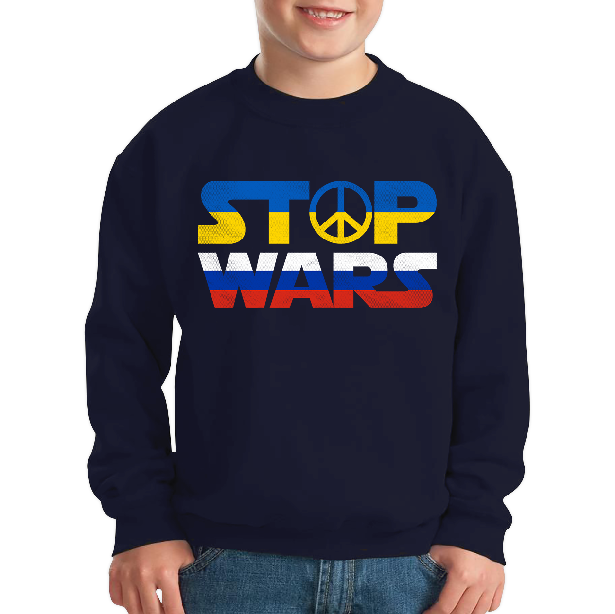 Stop Wars Russia And Ukraine Star Wars Spoof Kids Jumper
