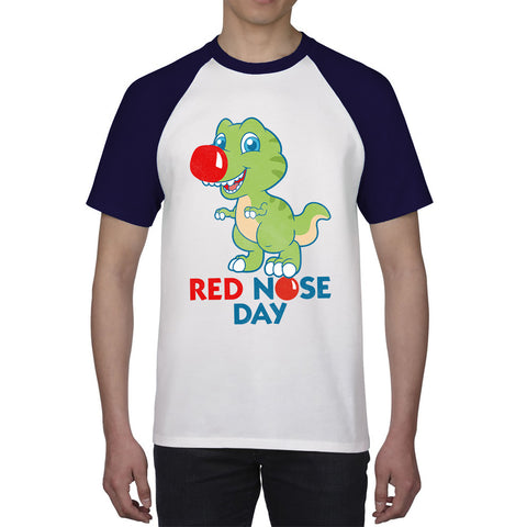 Red Nose Day T-rex Trex Lover's Gift Dynosaurs Dino Red Nose Day 2023 Baseball T Shirt