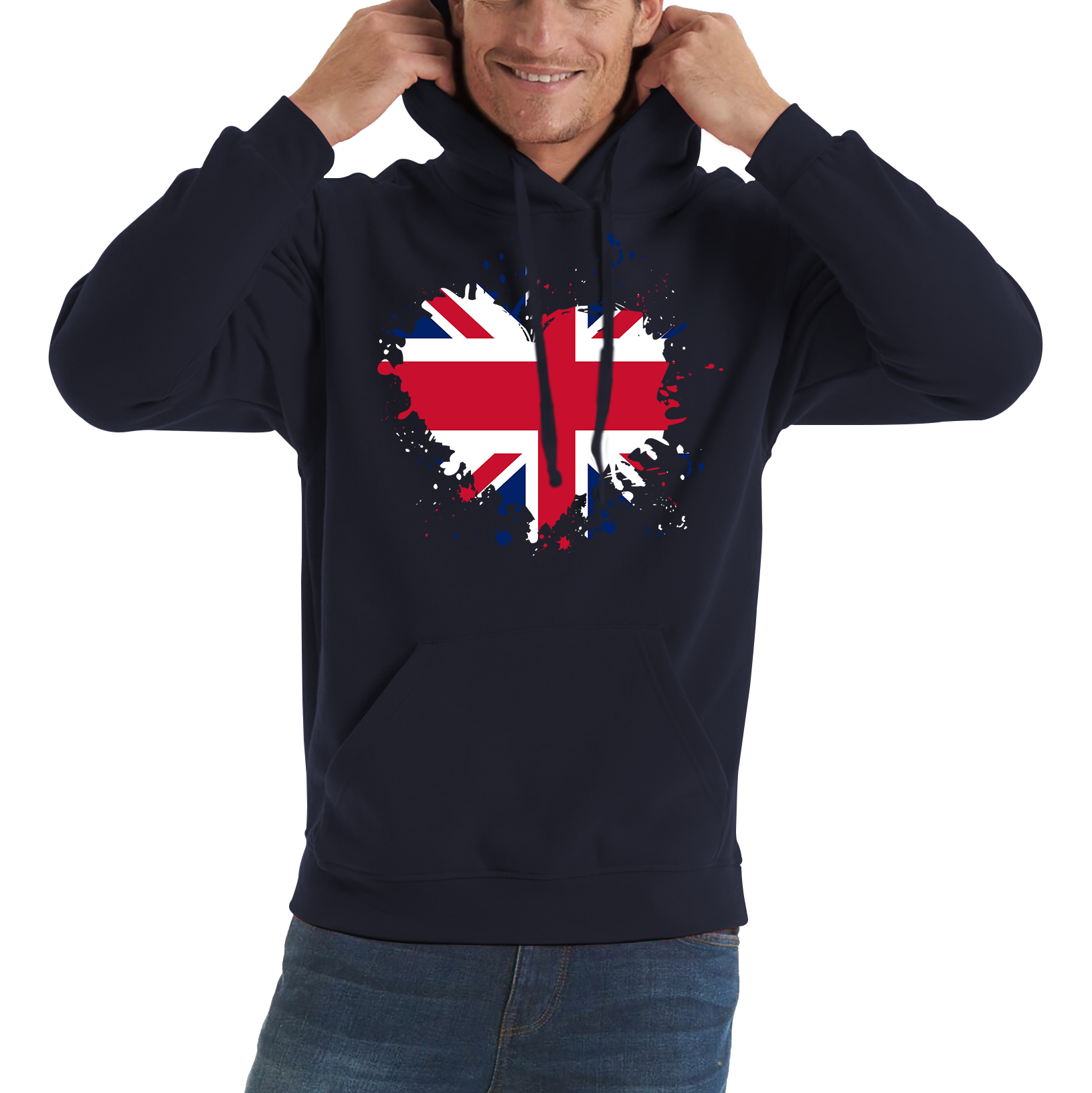 Union Jack Great Britain Heart Flag Hoodie