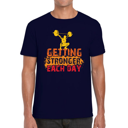 Getting Stronger Each Day Weightlifting Gym T Shirt