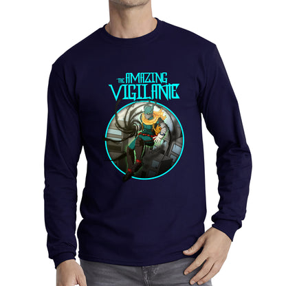 The Amazing Vigilant out of the Dark hole Vintage Graphic Cartoon Series Long Sleeve T Shirt