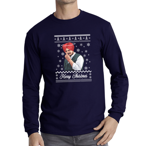 Merry Christmas Sidhu Moose Wala Xmas Legend Never Die Long Sleeve T Shirt