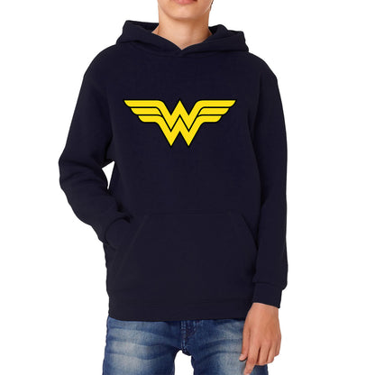 Wonder Woman Logo Superhero Wonder Girl Super Woman Comic Book Character Kids Hoodie