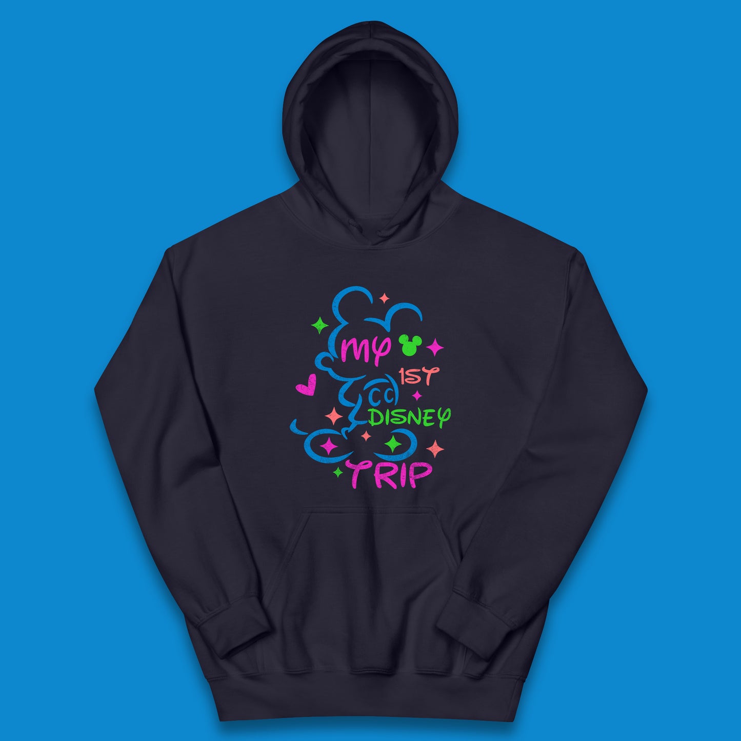 My 1st Disney Trip Disney Mickey Mouse Minnie Mouse Disneyland Trip Vacations Disney World Kids Hoodie