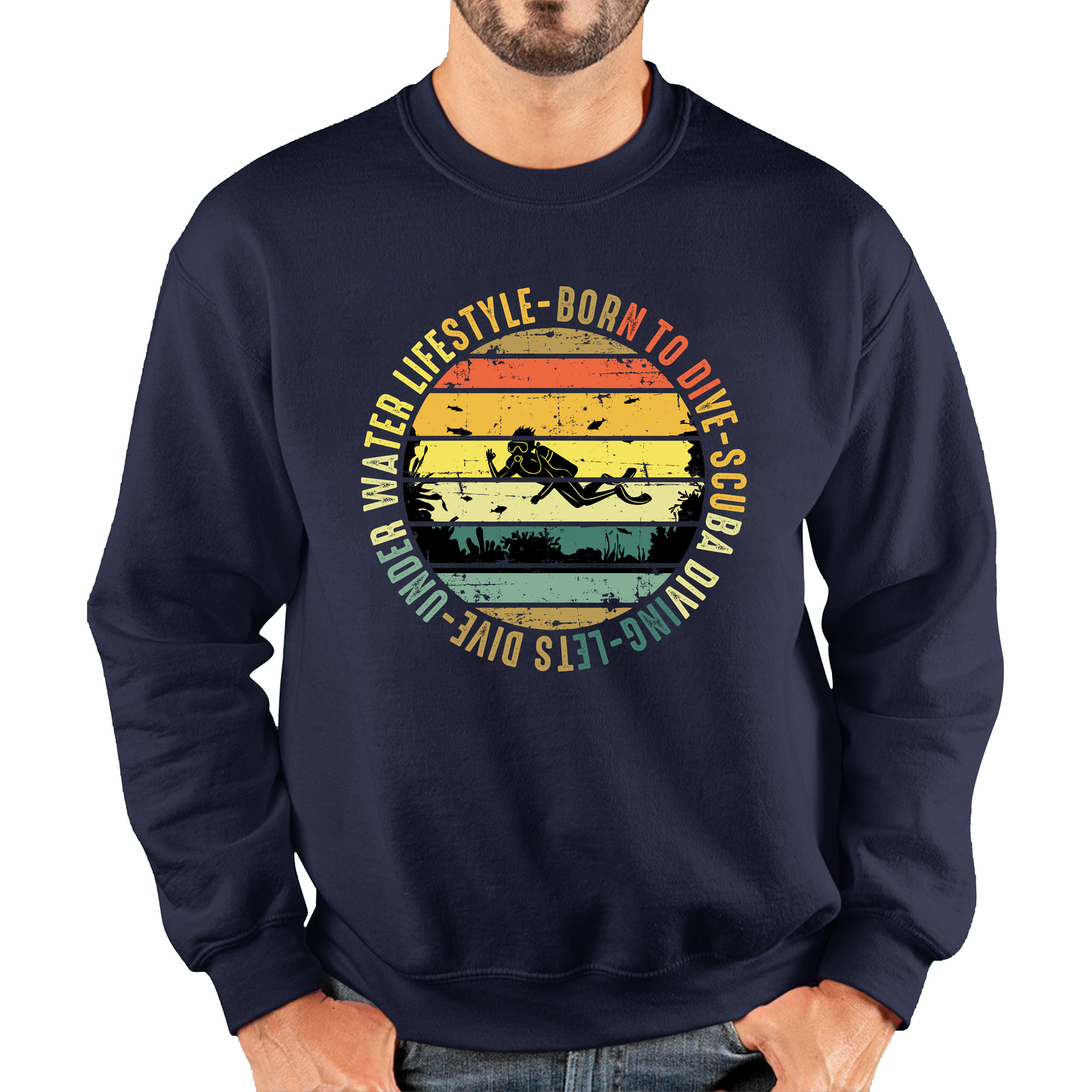 Born To Dive Scuba Diving Underwater Lifestyle Sweatshirt
