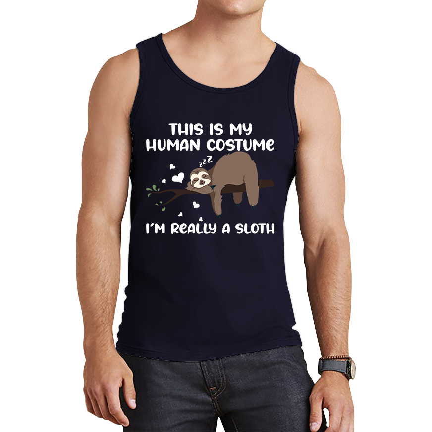 This Is My Human Costume I Am Really A Sloth Funny Tank Top