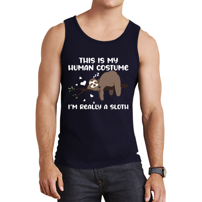 This Is My Human Costume I Am Really A Sloth Funny Tank Top