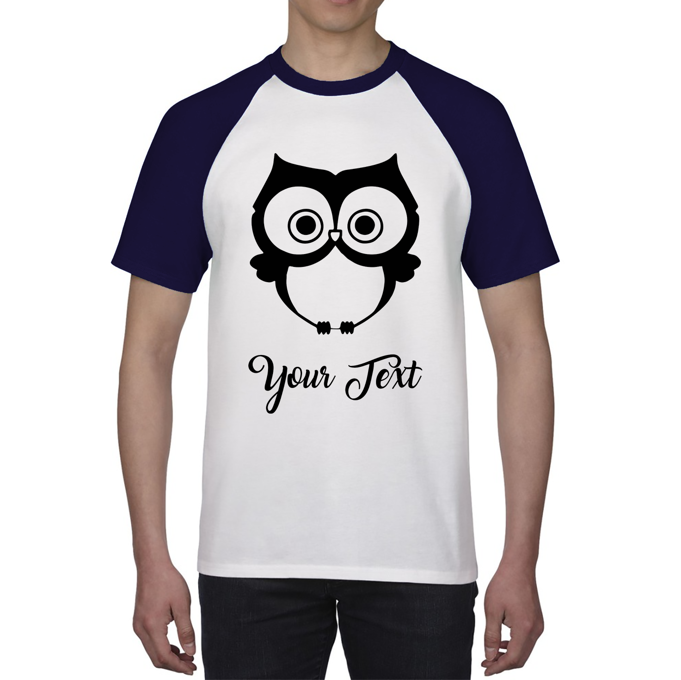 Personalised Cute Owl Your Name Cute Cartoon Owl Animal Lover Nature Lover Baseball T Shirt