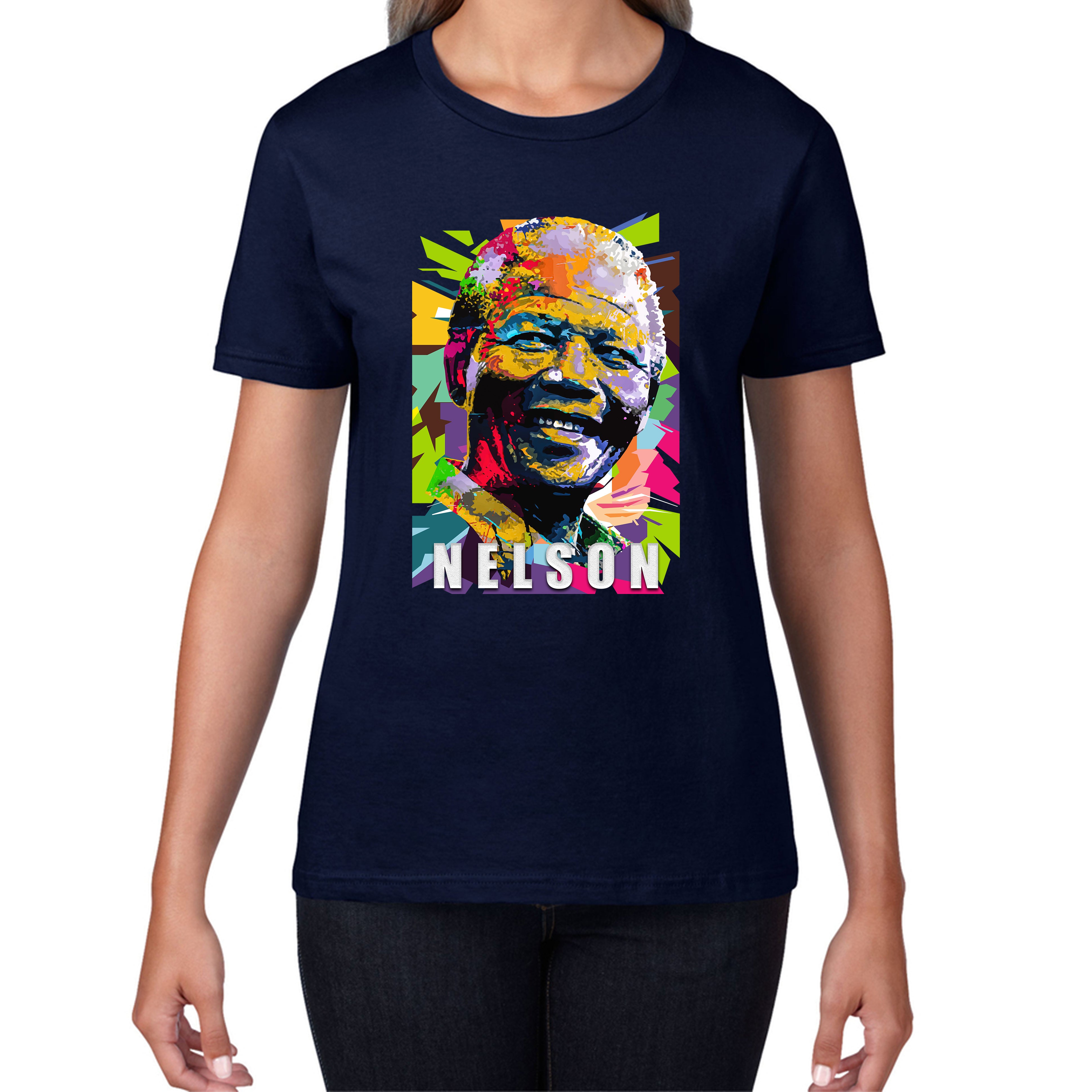 Nelson Mandela African freedom justice Political Leader Former President of South Africa Womens Tee Top