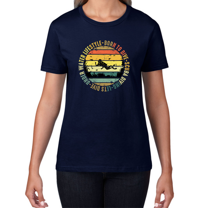 Born To Dive Scuba Diving Underwater Lifestyle T Shirt