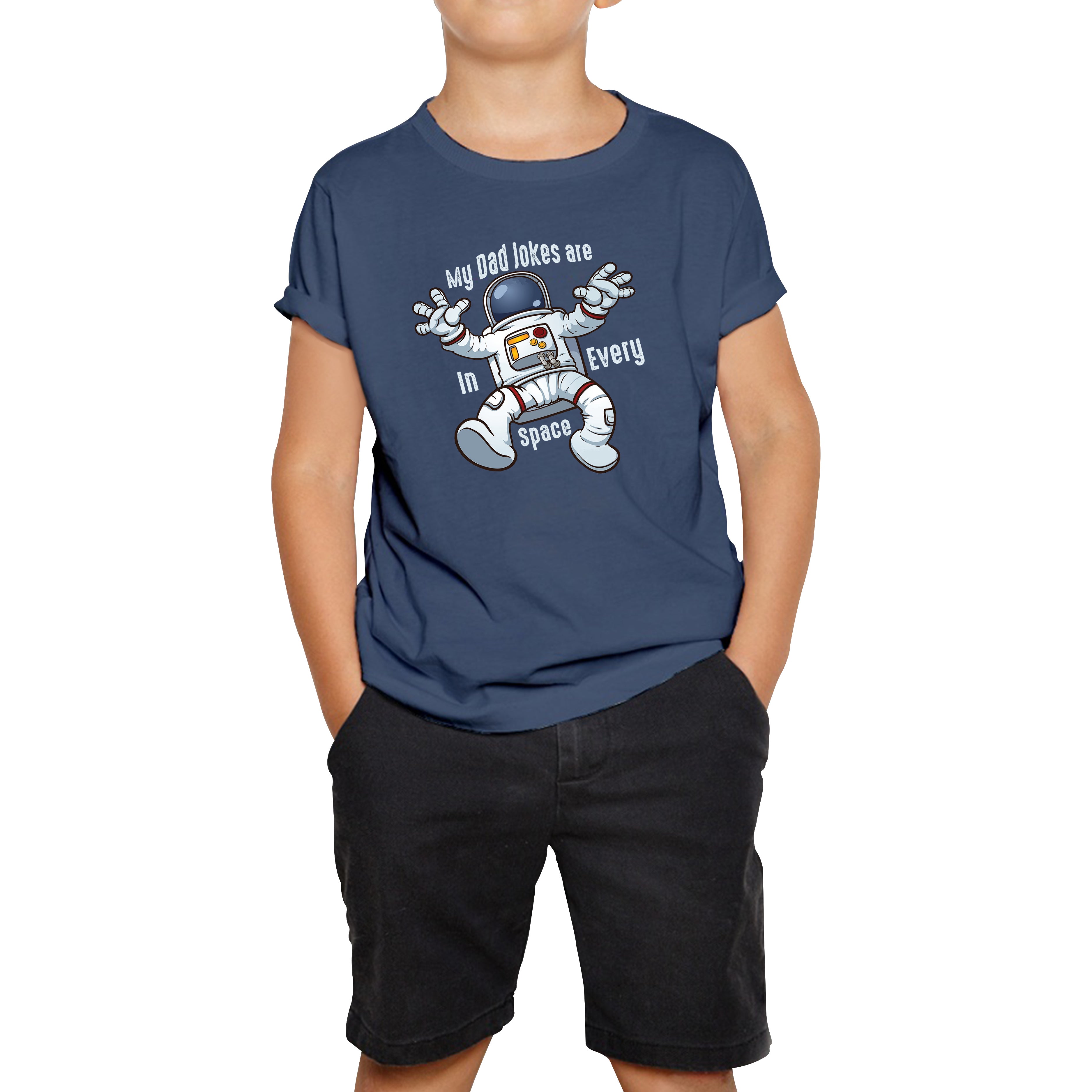 My Dad Jokes Are In Every Space - Falling Astronaut Funny Sarcastic Joke Meme Gift For Father Scientific Meme Joke Space Kids Tee