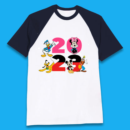 Disney Trip 2023 Disney Club Mickey Mouse Minnie Mouse Donald Duck Pluto Goofy Cartoon Characters Disney Vacation Baseball T Shirt