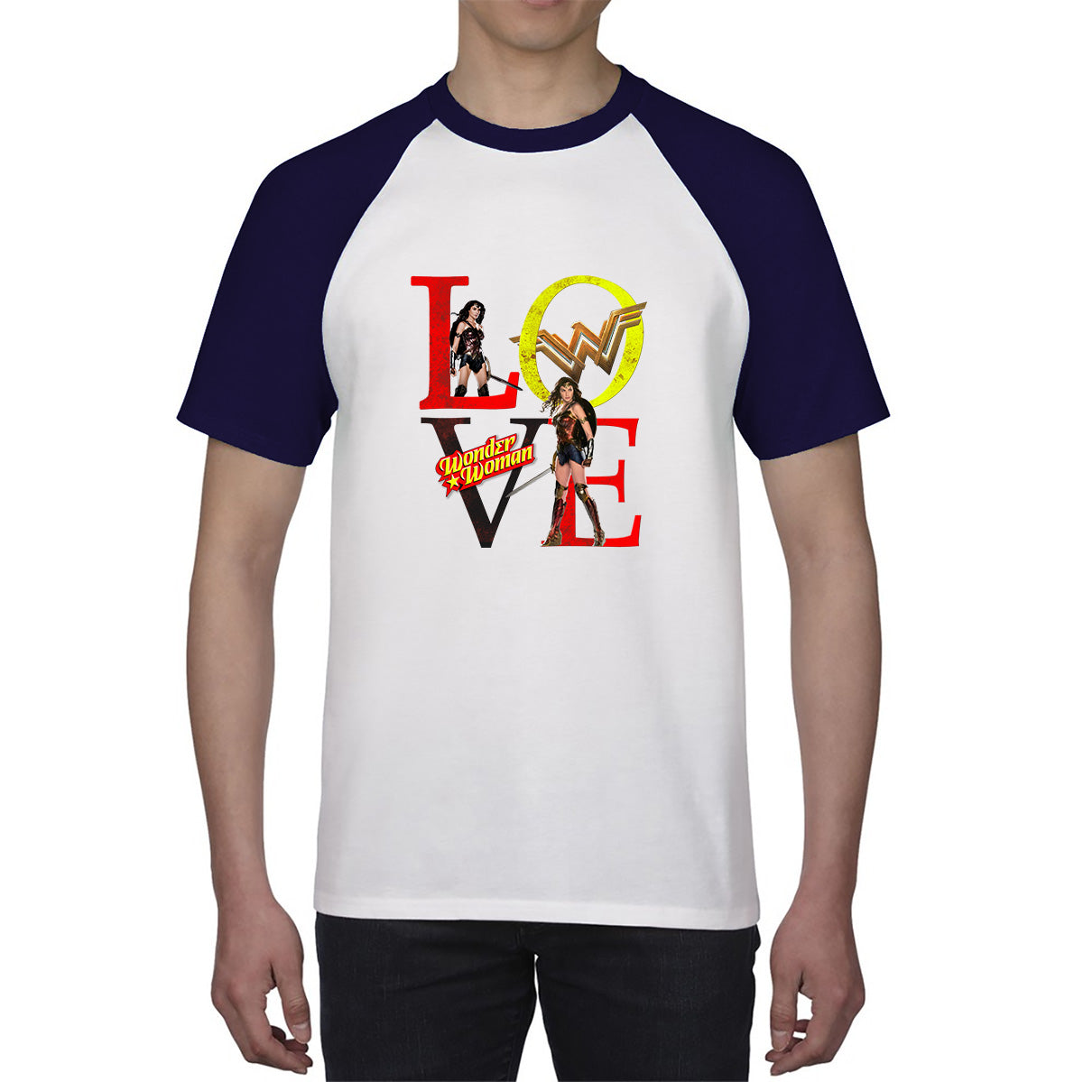 Love Wonder Woman Justice League Logo Wonder Woman Super Woman Comic Book Character DC Superhero Baseball T Shirt