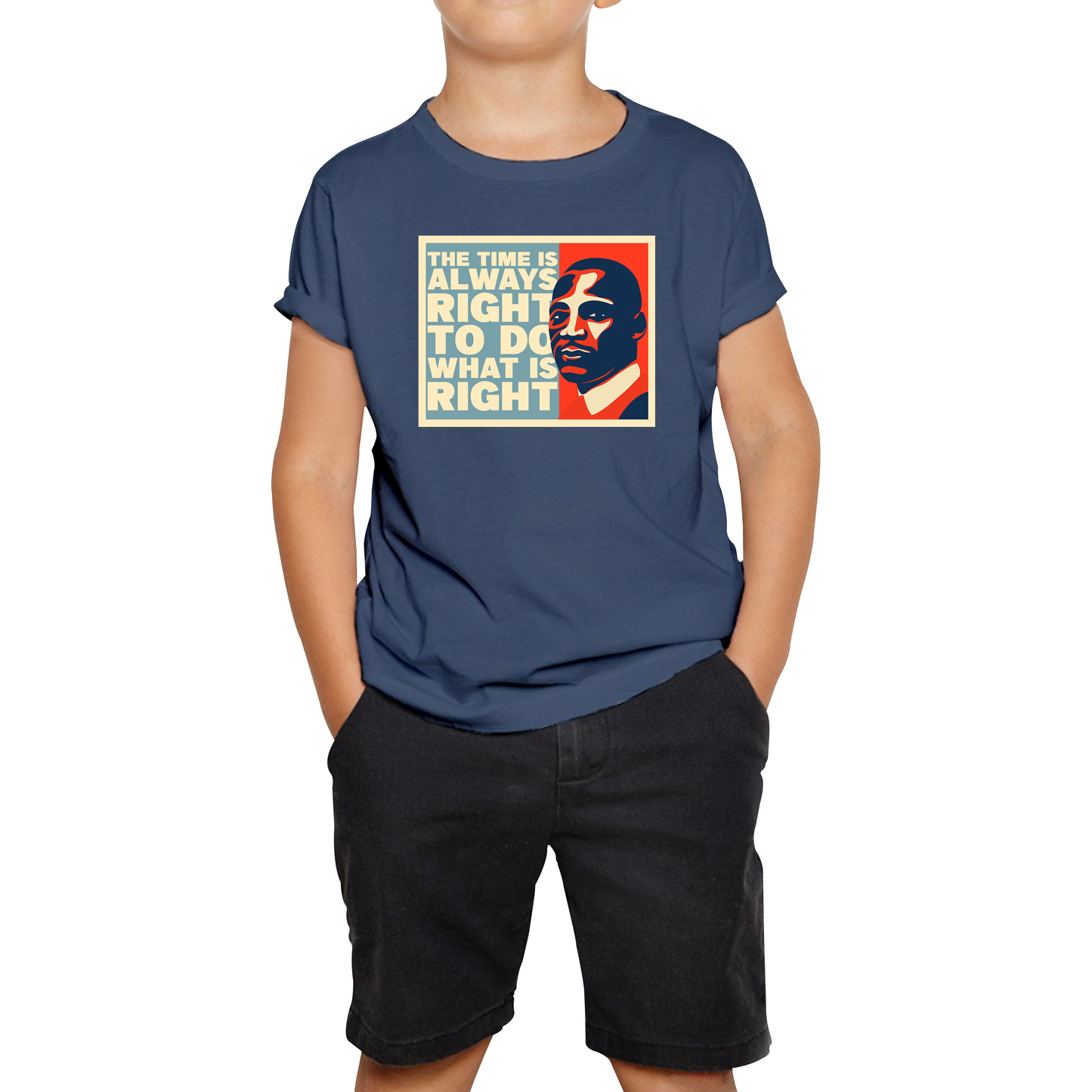 The Time Is Always Right To Do What Is Right Juneteenth Mlk Quote Black History Month Kids Tee