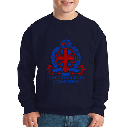 King Charles III Coronation 2023 CR III King Of England United Kingdom His Majesty Kids Jumper