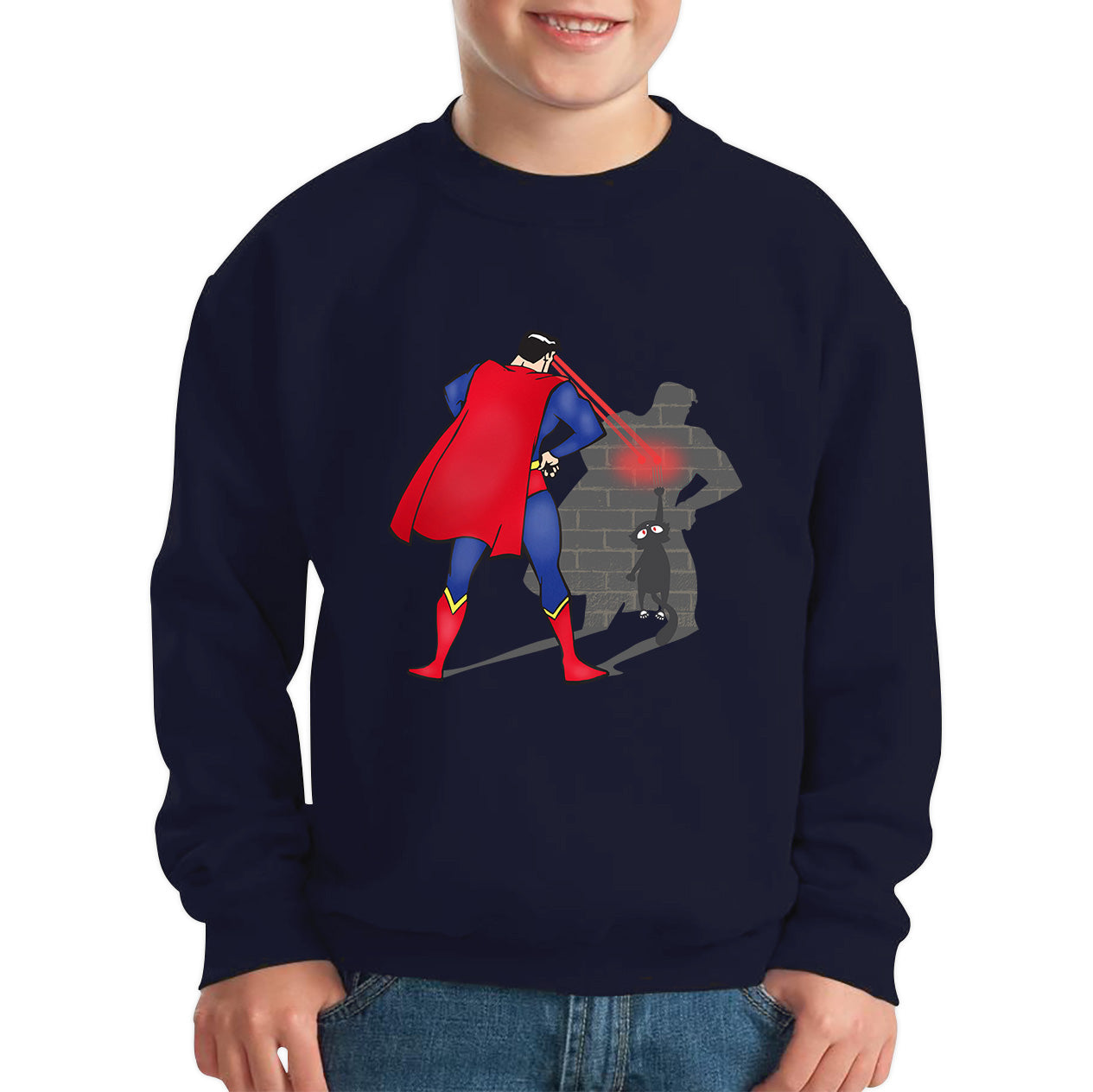 Bigman With Cat Funny Spider Cat Comics Black Cat Spider Movie Kids Jumper